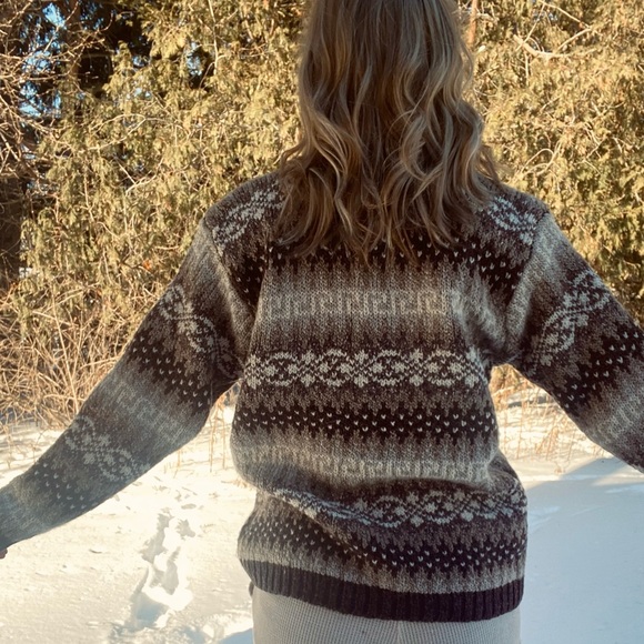 VINTAGE CASUAL CONNECTION Crewneck wool blend nordic fair isle sweater medium - Picture 3 of 15